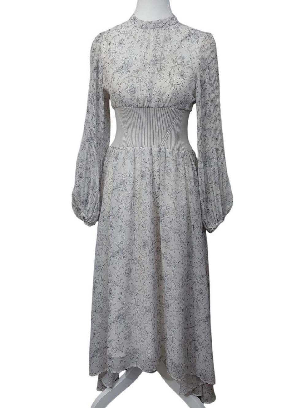 Mercuryduo Floral Ribbed Waist Dress